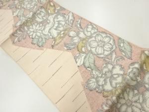 未使用品　手織り紬辻ヶ花模様織出し名古屋帯